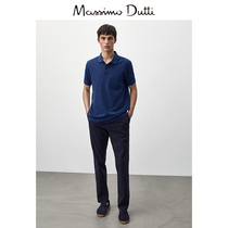 Massimo Dutti Mens Clothing 2022 Spring Summer New Pint Pure Cotton Casual Short Sleeve Mens Classic Pure Color POLO Shirt 00723283404