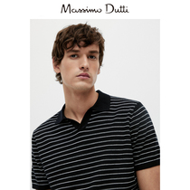 Massimo Dutti Mens Clothing 2022 Spring Summer New Product Standard Version Classic Striped Cotton Short Sleeve Polo Shirt 00943313401