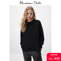 When season ex-gratia Massimo Dutti womens clothing side button accessories wool sweater womens fashion black casual blouses shirt 05730573800