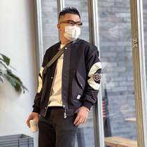 Hong Kong trend brand embroidered baseball uniform mens high street versatile jacket youth spring 2022 retro casual black jacket