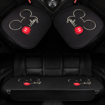 Car seat cushion winter cartoon cushion single car cushion four seasons universal linen three-piece seat cushion goddess model