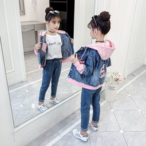 Girl Denim Jacket 2022 Spring Dress New Girl Ocean Qi Children Dress Spring Autumn Nets Red Korean Version Trendy Tide Clothing