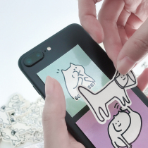what cccat what cat original square sticker can be moved anti cell phone shell diy hand ledger computer adhesive
