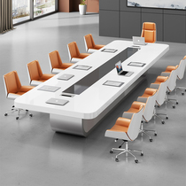 Large painted office conference table Long table Simple modern white simple office training rectangular furniture