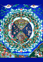 Genuine three-boundary portrait Thangka Buddha painting photo paper plastic seal crystal table Tibetan Buddha painting Tantric printmaking