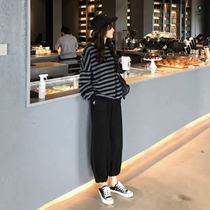 Net red casual fashion Hong Kong style chic two-piece jacket large size autumn and winter sweater womens clothing 2021 New Tide