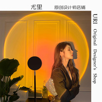 URI sunset lamp setting sun lamp Net red shooting projection lamp bedroom living room background led romantic rainbow atmosphere lamp