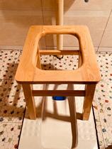 Solid wood elderly disabled adult toilet chair pregnant women toilet toilet reinforcement movable toilet household non-slip