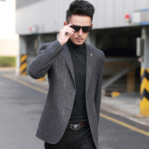 2021 autumn and winter new wool casual suit young men slim single suit jacket thick wool suit coat