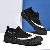 Men Casual Shoes Son 2022 New Spring Old Beijing Cloth Shoes Sloth Shoes Mens Board Shoes One Foot foot Socks Shoes