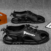 Men Sandals 2022 Summer New Outwear Driving Non-slip Baotou Casual Beach Shoes Wear wear and soft undertide slippers
