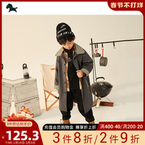 Children's windbreaker coat spring and autumn boys long knee cotton coat large children's 2021 new autumn clothing children's clothing tide