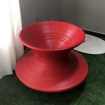 Creative GRP tumbler tumbler 360 degrees Swivel Tops Chair Park Mall Amusement Park Beauty Chen Mesh Red Casual Chair