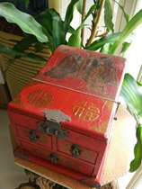 Antique jewelry Wood paint box Jewelry classification storage box