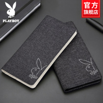 Floral Playboy mens wallet 2022 new long style Canvas Student Fashion Genuine Leather Korean version Jane about leather clip Pinch Tide Card