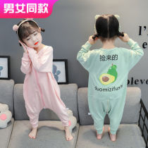 Baby Boy Spring Autumn Cute One-piece Clothes Summer Slim pure cotton long sleeves 2 Girls pyjamas 1 baby anti-kick air conditioning