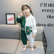 Children one-piece clothes spring and autumn thin baby pure cotton sleeping bag 01-2-3 year old summer male and female baby air conditioning pyjamas