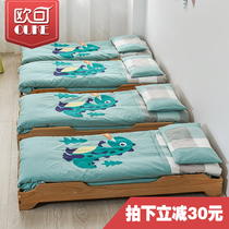 Kindergarten quilt Three-piece set of core baby into the garden bedding Six-piece set of childrens bed quilt Nap quilt pure cotton