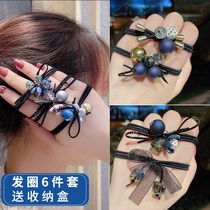  Head rope female sweet and cute simple style hair ring net red ins girl headdress tie hair rubber band Korean version