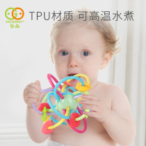 Gu Yu Manhattan ball tooth rubber rattle toy infant 0-1-3-6-8 months old baby baby hand grip ball