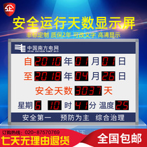 Safety production days timing card reveals card prompt Kanban positive countdown LED Electronic Display