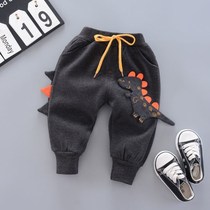 Baby one velvet pants boys autumn and winter plus velvet warm Korean trousers baby children wear 0 one 1-3 years old foreign gas