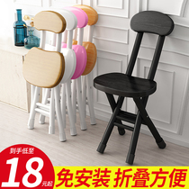 Folding chair home dining chair lazy portable leisure stool back chair simple light Adult Small round dining chair stool