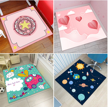 Childrens Room Carpet Cartoon Square Cute Princess Bedroom Bedside Full Computer Chair Swivel Chair Tent Ground Mat