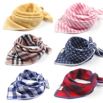 Pure cotton yarn square towel Baby triangle towel saliva towel Gauze baby scarf double-sided plaid mens and womens childrens headscarf thin