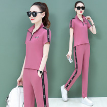 Flying Hongxing Erke clothing 2021 summer new short sleeve trousers casual two-piece fashion sports suit women