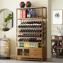 Restaurant creative floor-standing multi-storey wine cabinet winery wine storage display rack display wine rack storage rack