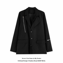 High-end sense of high street casual fried street blazer men and women ins tide niche design sense personality Ruffian handsome small suit
