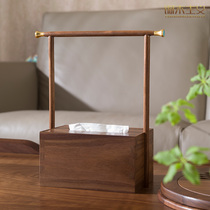 Copper Wood doctrine thousand li Jiangshan art furniture (black walnut version) tissue box living room drawing paper box