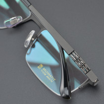 Business ultra-light pure titanium myopia glasses frame male half frame eye frame large face full frame can be equipped with degree myopia anti-blue light