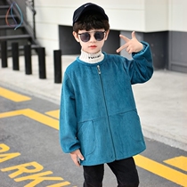 Cover clothes children down jacket cotton-padded jacket protective clothes foreign style boy baby autumn and winter plus velvet fashion can wear anti-dirty coat outside