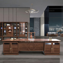 New Chinese solid wood boss Office table and chair combination ebony black wood modern office furniture custom high-grade atmosphere