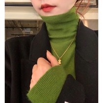 2022 autumn and winter new design niche pile pile turtleneck sweater womens inner layer bottoming shirt top cashmere knitted sweater