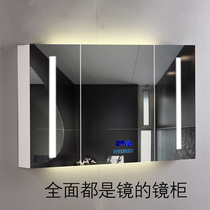  Intelligent defogging bathroom Bathroom mirror cabinet Wall-mounted separate bathroom mirror storage integrated cabinet with lamp customization