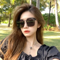 2022 new rimless sunglasses mens big face Parsonway thin sunglasses womens summer sunscreen UV