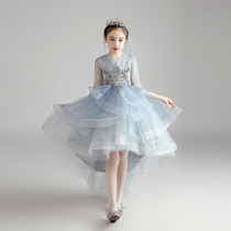 Childrens dress Princess dress girl piano performance flower girl wedding dress flower girl high-end host evening dress foreign atmosphere