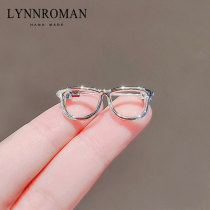 LYNNROMAN Japanese cute hollow glasses brooch tide personalized pin collar needle anti-light buckle accessories