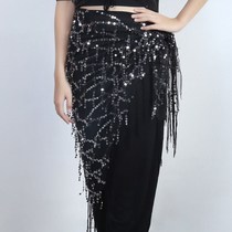 Hollow scarf hip towel belly dance tassel triangle sexy Joker dance waist chain waist skirt rhinestone scarf dress