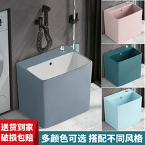Home Nordic gray ceramic washing mop pool balcony double drive mop pool toilet color glaze floor-standing mop Basin
