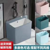 Home Nordic gray ceramic washing mop pool balcony double drive mop pool toilet color glaze floor-standing mop Basin