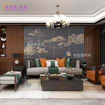 Customize modern Chinese leather embroidery Hard Package TV Background Wall sofa Living room Bedroom Bedroom headboard Soft Package Background Wall