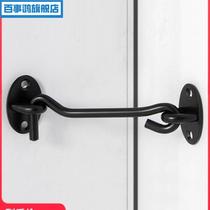 Door lock free punching artifact door bolt latch push-pull door lock buckle stainless steel anti-theft buckle bathroom simple door buckle