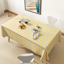 Plaid tablecloth ins Wind dining table Net Red simple modern pvc rectangular coffee table book tablecloth waterproof and oil-proof disposable