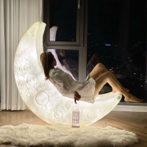 Italian moon lamp net red designer glowing lunar chair lunar chair bedroom living room ambient lamp