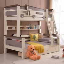 Boy full solid wood bed Small apartment type large space Multi-functional simple combination of mother and child bunk bed