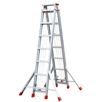 Aluminium alloy ladder mobile climbing ladder herringbone lift ladder multifunction telescopic stair engineering ladder double-sided side shrink ladder